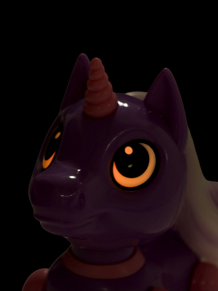 Робот единорог «Питомец» IQ BOT, интерактивный: с записью звуков, реагирует на хлопки, звук, свет, на батарейках, фиолетовый - фото 51877462