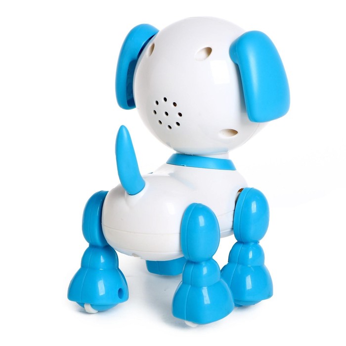 Робот собака «Питомец» IQ BOT, интерактивный: с записью звуков, реагирует на хлопки, звук, свет, на батарейках, фиолетовый - фото 1883603391