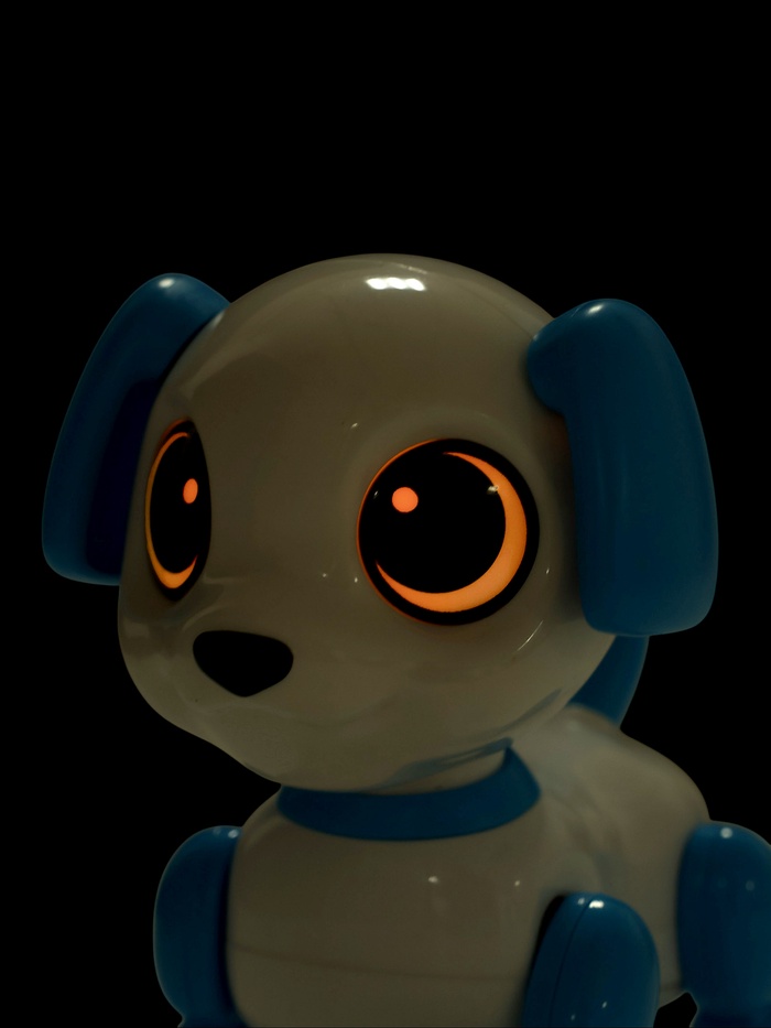 Робот собака «Питомец» IQ BOT, интерактивный: с записью звуков, реагирует на хлопки, звук, свет, на батарейках, фиолетовый - фото 51877475