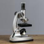 Микроскоп "Исследование", кратность увеличения 600х, 300х, 100х, с подсветкой, серебристый - фото 8226087