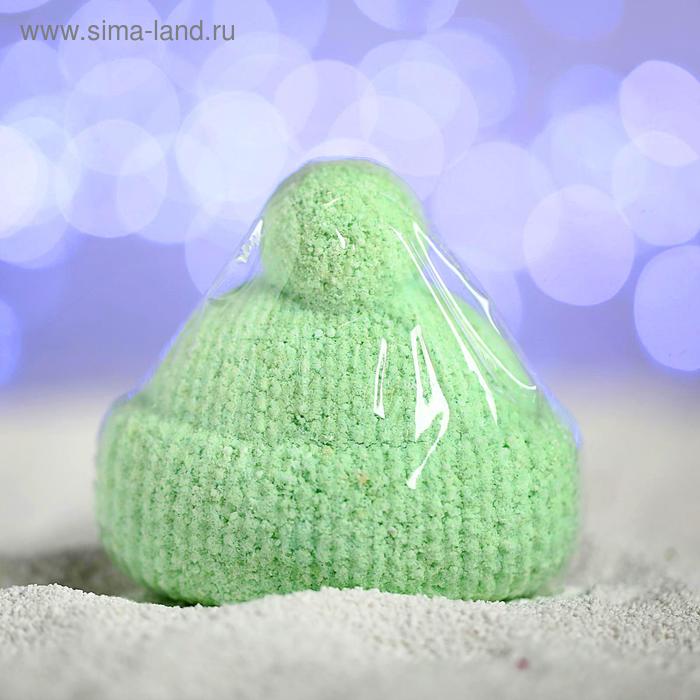 Бомбочка для ванн «Вязаная шапочка», зелёная, с ароматом миндаля - Фото 1