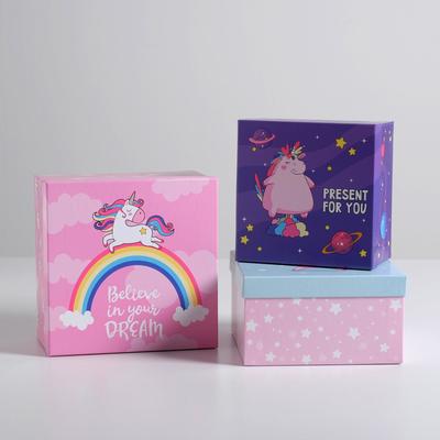 Набор коробок 3 в 1, упаковка подарочная, «Персонажи», 18×18×10‒22×22×12 см