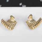 Серьги металл «Линии» закругленные, цвет золото - фото 25631174