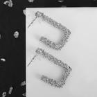 Серьги металл «Кораллы» прямоугольники, цвет серебро - Фото 3