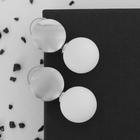 Серьги ассорти «Снежок» диск, цвет белый в серебре - фото 16139203