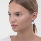 Серьги ассорти «Снежок» диск, цвет белый в серебре - Фото 4