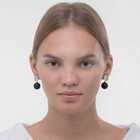 Серьги ассорти «Снежок» диск, цвет чёрный в серебре - Фото 3
