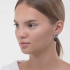 Серьги ассорти «Снежок» диск, цвет чёрный в серебре - Фото 4
