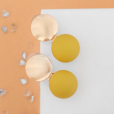 Серьги ассорти «Снежок» диск, цвет жёлтый в золоте