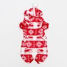 Комбинезон «Олени» с капюшоном, размер XS (ДС 20 см, ОГ 30 см, ОШ 20 см), красный - Фото 8