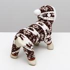 Комбинезон «Олени» с капюшоном, размер S (ДС 25 см, ОГ 35 см, ОШ 25 см), коричневый - Фото 4