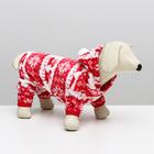 Комбинезон «Олени» с капюшоном, размер S (ДС 25 см, ОГ 35 см, ОШ 25 см), красный - Фото 1