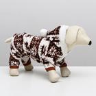 Комбинезон «Олени» с капюшоном, размер XXL (ДС 45 см, ОГ 55 см, ОШ 45 см), коричневый - Фото 1