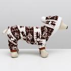 Комбинезон «Олени» с капюшоном, размер XXL (ДС 45 см, ОГ 55 см, ОШ 45 см), коричневый - Фото 3