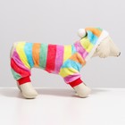 Комбинезон «Радуга», с капюшоном, размер M, ДС 29 см, ОГ 40 см, ОШ 28 см, разноцветный - Фото 3