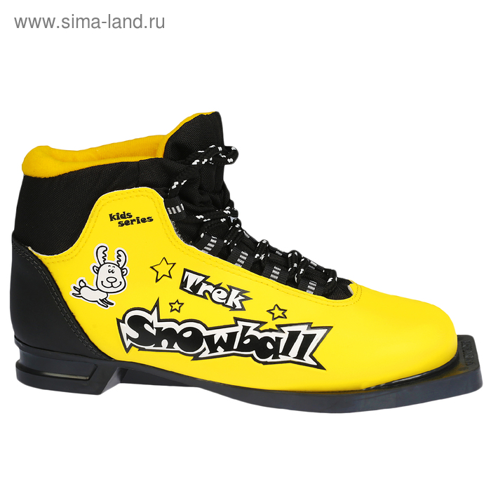 Ботинки лыжные TREK Snowball NN75 ИК, цвет жёлтый, лого чёрный, размер 37 - Фото 1