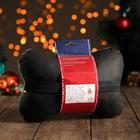 Подушка автомобильная подарочная, косточка, на подголовник, "Новый год", лен, серый, 18х26 см - фото 24595474