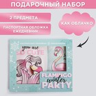 Набор Flamingo winter party: паспортная обложка-облачко и ежедневник-облачко - Фото 1