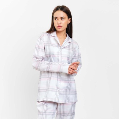 Пижама женская (рубашка, брюки) KAFTAN «Клетка», размер 40-42