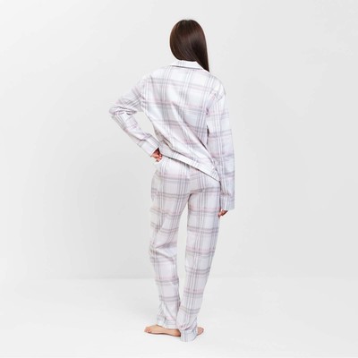 Пижама женская (рубашка, брюки) KAFTAN «Клетка», размер 40-42