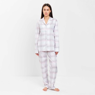 Пижама женская (рубашка, брюки) KAFTAN «Клетка», размер 40-42