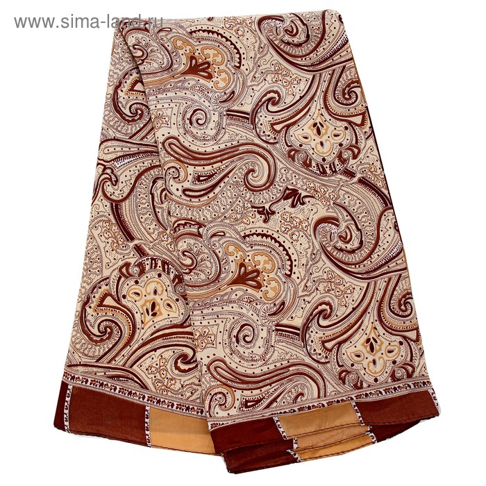 Платок женский "Узор огурцы", цвет бежевый - Фото 1