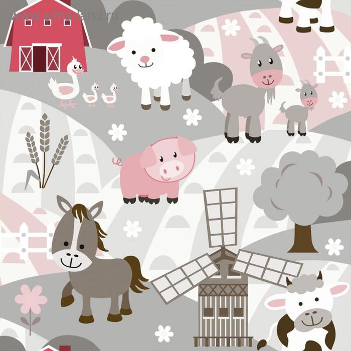 Обои тисненые,дуплекс на бумажной основе "Саратовские обои" Д659-06 Ферма 0,53*10м