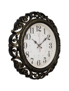 Часы настенные, интерьерные "Хостон", бесшумные, d-40.5 см, циферблат 26 см, чёрно-золотые - Фото 2