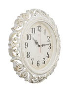 Часы настенные, интерьерные "Хостон", бесшумные, d-40.5 см, циферблат 26 см, белые с золотом - Фото 2