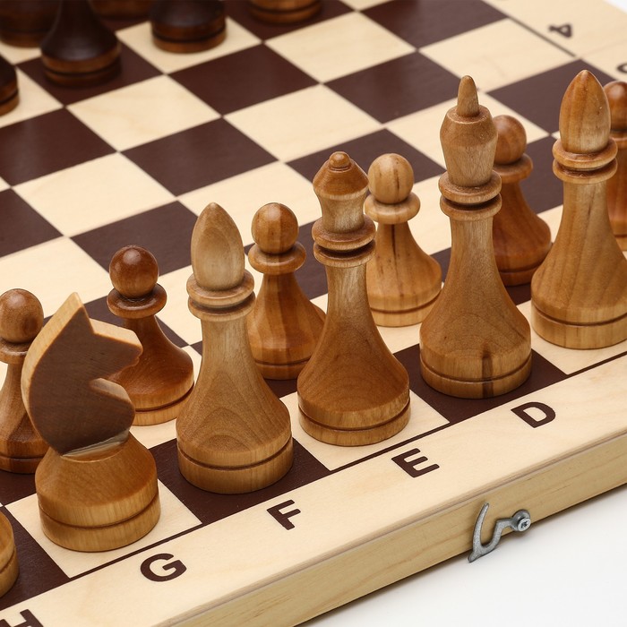 Шахматы деревянные гроссмейстерские, турнирные 43 х 43 см, король h-10.6 см, пешка h-5.6 см - фото 1885082253