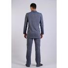 Пижама мужская (рубашка, брюки), цвет серо-синий/клетка, размер 54 - Фото 2