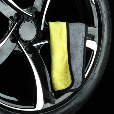 Тряпка для мытья авто, CARTAGE, микрофибра, 400 г/м², 20×30 cм, желто-серая