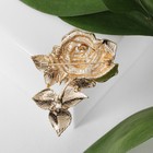 Брошь «Роза» с листьями, цвет золотой - Фото 3