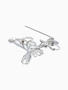 Брошь «Цветы» в вазе, цветная в серебре - Фото 3