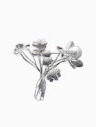 Брошь «Цветы» в вазе, цветная в серебре - Фото 4