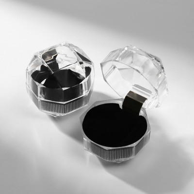 Футляр пластиковый под кольцо «Шарик», 4×4×4,5, вставка чёрная