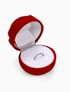 Футляр под кольцо, серьги «Роза», бархатный, 6×5.5 см, красный - Фото 2