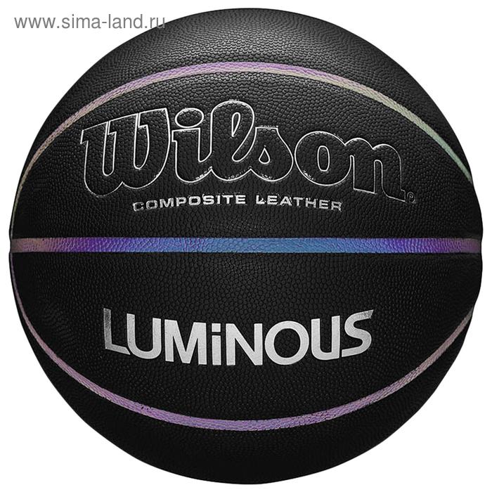 Мяч баск. WILSON NCAA Luminous, арт.WTB2027ID07, р.7, композит, бут.камера, черный - Фото 1