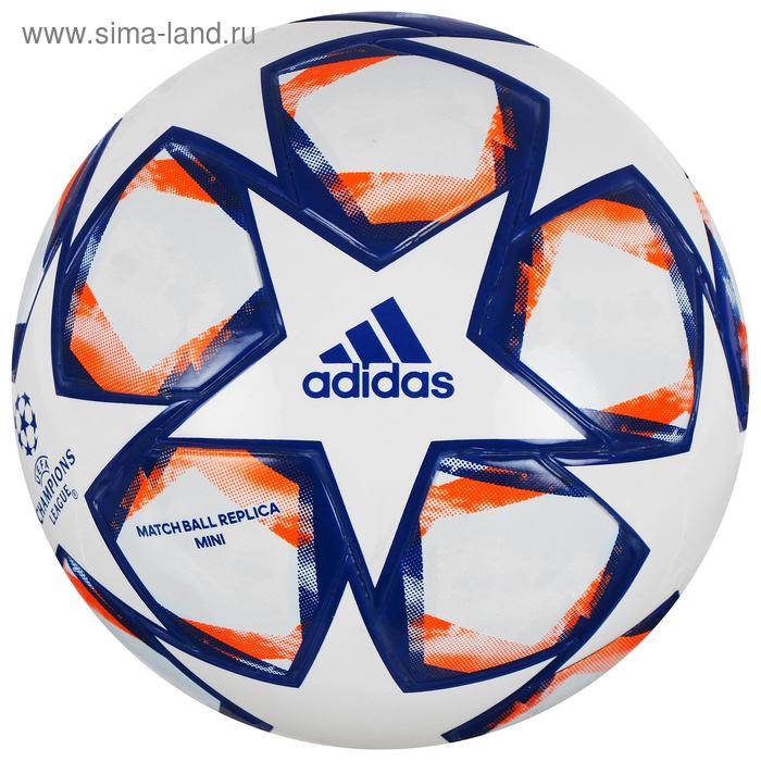 Мяч сувенирный ADIDAS Finale 20 Mini, размер 1, 32 панелей, ПУ, термосшивка, цвет белый/синий/оранжевый - Фото 1