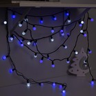 Гирлянда «Нить» 20 м с насадками «Шарики 1.5 см», IP44, тёмная нить, 200 LED, свечение бело-синее, мигание, 220 В, УЦЕНКА - Фото 4