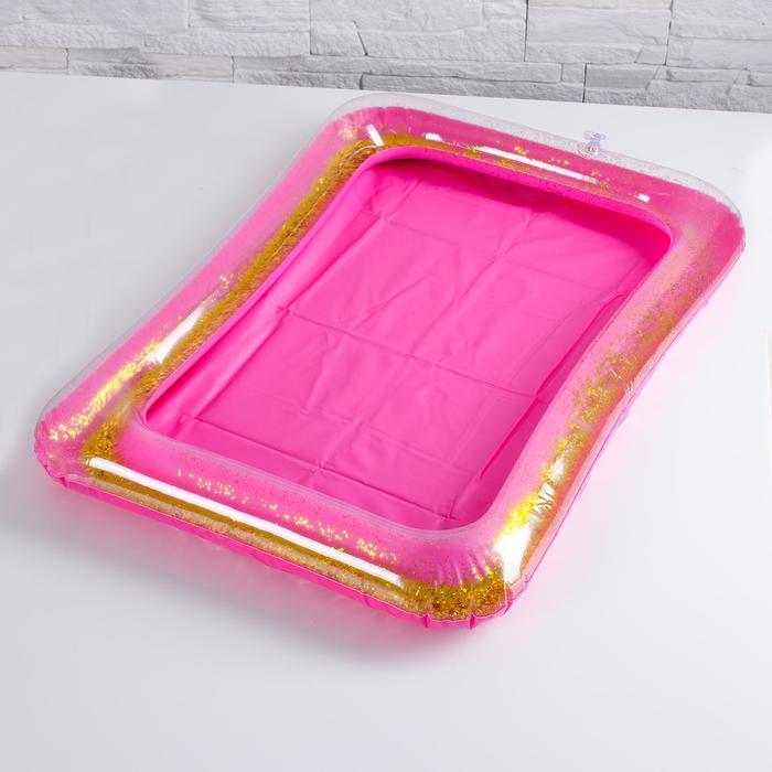 Надувная песочница с блёстками, 60х45 см, цвет ярко-розовый - Фото 1