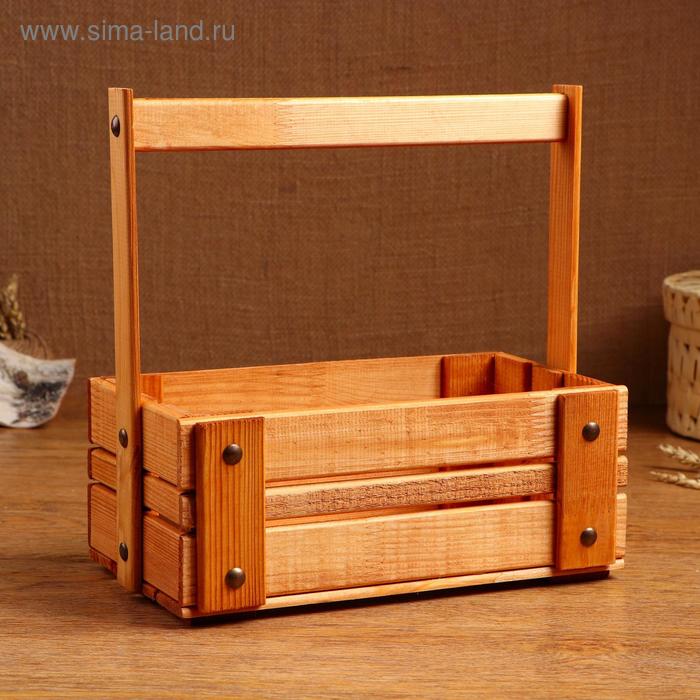 Кашпо деревянное "Ящик", 28 х 14 см, h = 28 см - Фото 1