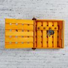 Ключница деревянная "Золотой ключик", 23 х 20 х 6 см, 4 крючка - Фото 2