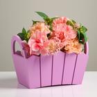 Кашпо деревянное 25×16×17 см "Мария", ручки боковые, МДФ, сирень - Фото 1