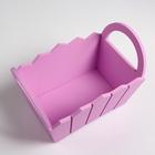 Кашпо деревянное 25×16×17 см "Мария", ручки боковые, МДФ, сирень - Фото 4