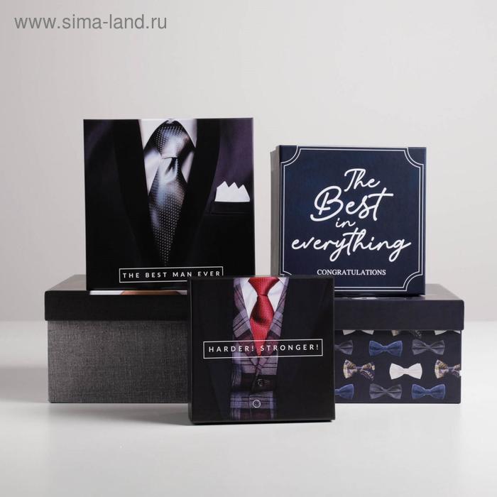 Набор коробок 5 в 1, упаковка подарочная, «Джентльмен», 14 х 14 х 8 ‒ 22 х 22 х 12 см - Фото 1