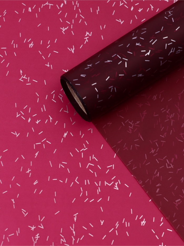 Пленка для цветов «Звездная ночь», 58 см × 5 м винный - Фото 1