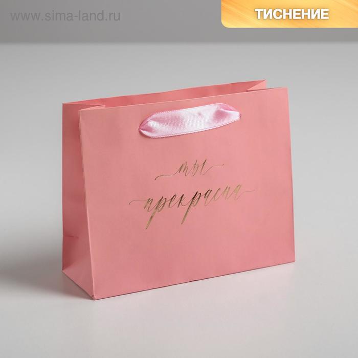 Пакет подарочный ламинированный горизонтальный, упаковка, «Ты прекрасна», S 15 х 12 х 5,5 см - Фото 1