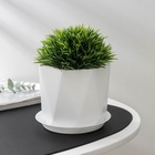 Горшок для цветов с поддоном «Призма», 1 л, пластиковый, белый - Фото 6