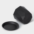 Горшок для цветов с поддоном «Призма», 1 л, пластиковый, графитовый - Фото 3